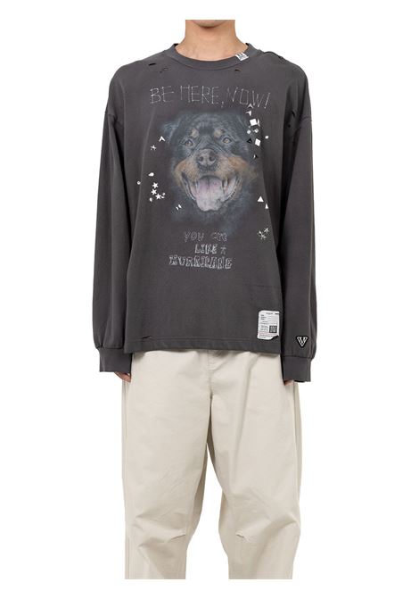 t-shirt ls dog printed uomo nera MAISON MIHARA YASUHIRO | J15LT751BLACK